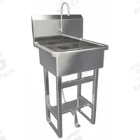 SANI-LAV Hand Sink: 46 1/2 in Overall Ht, 20 in Bowl Lg, 9 in Bowl Dp, 2 gpm Flow Rate, 16 ga (MPN 5241). Key specifications — Includes Side Splash: Side Splash Not Included; Brand: SANI-LAV.