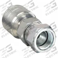 AEROQUIP Hydraulic Crimp Fitting: Steel x Steel, Straight, -12 For Hose Dash Size, Metric x Crimp (MPN 1A12JF12). Key specifications — Fitting Gender: Female x Genderless; Fitting Connection Type: Metric x Crimp; Brand: AEROQUIP; Thread Size: 3/4"-14; For Hose Dash Size: -12.