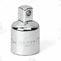 GEARWRENCH Socket Adapter: 1/4 in Output Drive Size, Square, 1 in Overall Lg, Chrome (MPN 81277). Key specifications — attr1204997: Square; attr1205006: GEARWRENCH; attr1204986: Chrome; attr1205002: Locking Not Included.
