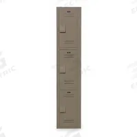 BRADLEY Wardrobe Locker: 15 in x 18 in x 72 in, Louvered, 3 Tiers, 1 Units Wide, Padlock Hasp, Gray (MPN LK1518723HV-247). Key specifications — Brand: BRADLEY; Locker Color: Dark Gray; Door Type: Louvered; Locker Material: High Density Polyethylene; Assembled: Assembled; Number Plate Included: No.