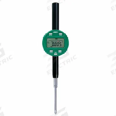 INSIZE Digital Indicator: 0 in to 2 in /0 mm to 50.8 mm, Inch/Metric, +/- 0.00015 in Accuracy - Digital Indicators with Back Lug