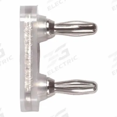POMONA Double Banana Plug: 1 3/8 in Lg, 15 A Max Current Measurement - Miniature Double Banana Shorting Bar Plugs