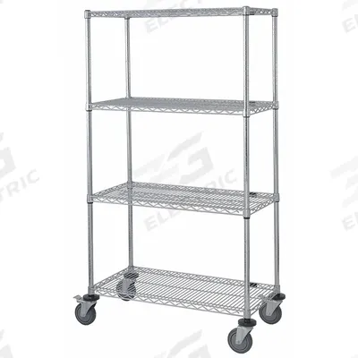 APPROVED VENDOR Wire Shelving Unit: 60 in x 24 in x 69 in, Dry/Harsh/Wet, Split Sleeve - Corrosion-Resistant Mobile Wire Shelving for Harsh Environments