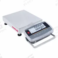OHAUS Industrial Bench Scale: 10 in x 10 in, IP68/IP69K, Front-Mounted, 10 lb Wt Capacity - Imperial (MPN D61PW5WQS5). Key specifications — attr1341383: Infrared Communication Kit; attr1341384: 0.0005 lb/0.2 g; attr1341400: OHAUS; attr1383935: Stainless Steel.