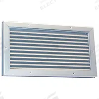Door Louver: Clear Anodized, Aluminum, 8 1/2 in H x 14 1/2 in W Rough Opening (MPN 5NKL0). Key specifications — Brand: DAYTON.