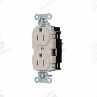 HUBBELL Receptacle: Duplex, 5-15, Light Almond, 125V AC, 15 A, 2 Pole / 3 Wire (MPN 5252STLA)