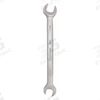 WESTWARD Open End Wrench: Alloy Steel, Satin, 10 mm_11 mm Head Size, 5 3/4 in Overall Lg, Std (MPN 1EYN3). Key specifications — attr309776: No; attr309781: Satin; attr309780: Alloy Steel; attr324939: WESTWARD.