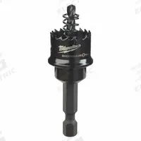 MILWAUKEE Hole Saw: 3/4 in Saw Dia., 8 Teeth per Inch, 1/8 in Max. Cutting Dp, Bi-Metal, Sheet Metal (MPN 49-56-9805). Key specifications — attr1098070: 8; attr1098087: MILWAUKEE.