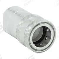 PIONEER Hydraulic Quick Connect Hose Coupling: 3/8 in Coupling Size, Steel, 22.71 lpm Max. Flow Rate (MPN 4050-3P). Key specifications — Body Material: Steel; Valve Type: Poppet; Thread Size: 3/8"-18; Brand: PIONEER.