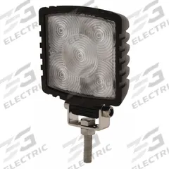 ECCO Vehicle Work Light: Square, Spot, LED, Bolt, Pigtail, Universal, Surface Mount, Black, CE/R10 (MPN EW2471). Key specifications — Housing Color: Black; Brand: ECCO; Mount Type: Bolt; Electrical Connection: Pigtail; Installation Type: Permanent.