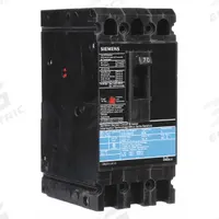 SIEMENS Molded Case Circuit Breaker: 70 A Amps, 18kA at 480V AC, Fixed, Load Side Lug, ABC, ED4 (MPN ED43B070). Key specifications — Phase Connection: ABC; Instantaneous Trip: Fixed; Terminal Connection: Load Side Lug; Series: ED4; Max. AIR Rating: 18kA at 480V AC.