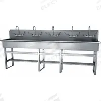 SANI-LAV Wash Station: 45 in Overall Ht, 97 in Bowl Lg, 8 in Bowl Dp, 2 gpm Flow Rate, 16 ga (MPN 510FF). Key specifications — Includes Side Splash: Side Splash Not Included; Brand: SANI-LAV.