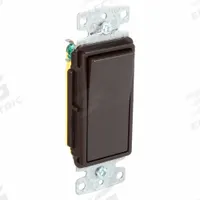 BRYANT Wall Switch: Rocker Switch, Single Pole, Maintained, Brown, 120V AC, 15 A (MPN RSD115). Key specifications — Illuminated: No.