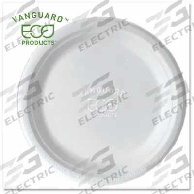 APPROVED VENDOR Disposable Fiber Plate: White, 9 in Disposable Plate Size, 1 Compartments - Compostable Fiber Plates