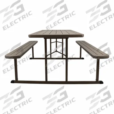 NATIONAL PUBLIC SEATING Folding Picnic Table: Plastic, Brown, 29 1/2 in Overall Ht - Rectangular Picnic Tables