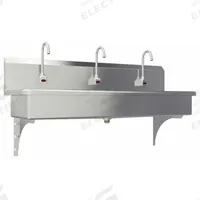 SANI-LAV Wash Station: 3 Stations, 8 in Bowl Dp, 57 in Bowl Lg, 16 1/2 in Bowl Wd, Faucet Included (MPN 56WAL). Key specifications — Includes Side Splash: Side Splash Not Included; Series: Stainless Steel Wash-Station; Brand: SANI-LAV; Power Source: AC Powered.