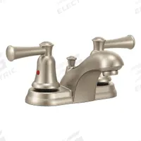 CFG Low Arc Bathroom Faucet: Capstone, Brass, Brushed Nickel Finish, 1.2 gpm Flow Rate, Centerset (MPN CA41211BN). Key specifications — Includes: Mounting Hardware; Brand: CFG; Series: Capstone.