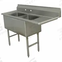 ADVANCE TABCO Scullery Sink: 2 Bowls, 43 in Overall Ht, 56 1/2 in Overall Lg, 24 in Overall Wd (MPN FC-2-1818-18R-X). Key specifications — Brand: ADVANCE TABCO.