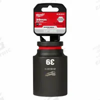MILWAUKEE Deep Impact Socket: 3/4 in Drive Size, Metric, 39 mm Socket Size, 6-Point, Deep, Friction (MPN 49-66-6414). Key specifications — attr1215501: MILWAUKEE; attr1215515: Black Phosphate; attr1215518: 39 mm.