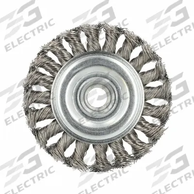 APPROVED VENDOR Wire Wheel Brush: Twisted Stainless Steel, 4 in Dia, 5/8"-11 Arbor - Heavy-Cleaning Brushes for Contoured Stainless Steel Surfaces