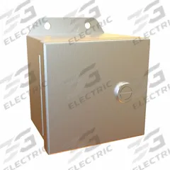 HAMMOND Electrical Enclosure: Stainless Steel, 4 in x 4 in x 3 in, NEMA 12/13/3R/4/4X, w/Panel (MPN EJ443SS). Key specifications — Brand: HAMMOND; Closure Method: Latches; Enclosure Material: Stainless Steel; Knockouts: Not Included; Includes Inner Panel: with Inner Panel Included.