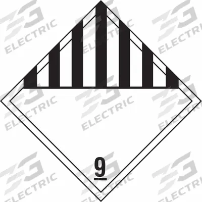 STRANCO Container Placard: 9, 10 3/4 in x 10 3/4 in, 10 3/4 in Label Ht, Placard - Class 9: Miscellaneous Hazardous Materials