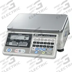 A&D WEIGHING Industrial Bench Scale: 8 1/4 in x 11 3/4 in, Not IP Rated, Integrated, HC-I Series (MPN HC-3KI). Key specifications — attr1341383: RS-232C; attr1341384: 0.001 lb/0.0005 kg; attr1341400: A&D WEIGHING; attr1383935: Stainless Steel.