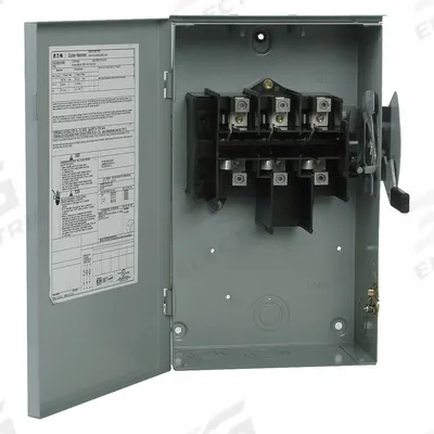 EATON Safety Switch: Non-Fusible, 100 A, Three Phase, 240V AC, Galvanized Steel - Non-Fusible Safety Switches