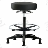 Stool: Vinyl, Ht Range 24 1/2 in to 34 1/2 in, 17 in Seat Wd, 17 in Seat Dp, 5 Glides, 0 Casters (MPN BR-VHBSO-RG-CF-RG-8540). Key specifications — Brand: APPROVED VENDOR; Foot Support: Yes; Base Material: Fiberglass; ESD-Safe: Not ESD Safe; Number of Casters: 0.