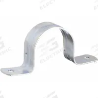 Conduit & Pipe Strap Clamp, Two-Hole: 1 1/2 in Trade Size, Steel, IMC/RMC (MPN 2236). Key specifications — Manufacturer Part Number: 2236; Color: Gray; Compatible Conduit Trade Size: 1-1/2 in; Compatible Conduit Type: IMC; RMC; Compatible Nominal Conduit/Pipe Size: 1-1/2 in; Compatible Pipe Size: 1-1/2 in; Finish: Electroplated.