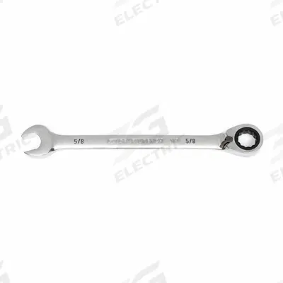 GEARWRENCH Combination Ratcheting Wrench: Alloy Steel, Full Polish Chrome, 5/8 in Head Size - SAE 12-Point Ratcheting Combination Wrenches