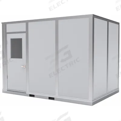 PORTA-KING Modular In-Plant Office: 8 ft x 12 ft x 8 ft, 4 Walls, Vinyl-Covered Drywall - 4-Wall Assembled In-Plant Offices