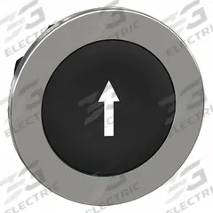 SCHNEIDER ELECTRIC Push Button Head: 30 mm Panel Size, Non-Illuminated, Metallic, Down Arrow, Black (MPN ZB4FA335). Key specifications — Manufacturer Part Number: ZB4FA335; Compatible Operator Illumination: Non-Illuminated; Compatible with Series: XB4; Head Attachment Type: Screw-On; Head Material: Metal; Brand: SCHNEIDER; Legend: Down Arrow.