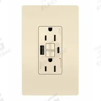 USB Receptacle: 5-15R, Light Almond, 125V AC, 15 A, GFCI (MPN 1597TRUSBACLA). Key specifications — Brand: LEGRAND.