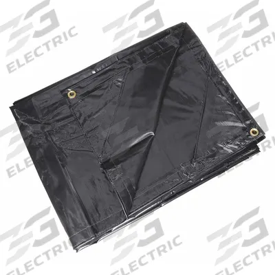 APPROVED VENDOR Tarp: 11.33 ft Lg, 9.5 ft Wd, Heavy Duty, 20 mil, Vinyl, Black - Vinyl Tarps