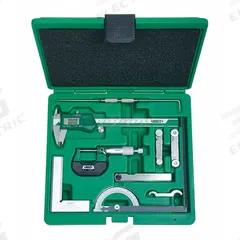 INSIZE Precision Measuring Tool Kit: 9 Pieces, Digital Caliper, Mechanical Outside Micrometer (MPN 5091-E). Key specifications — attr1182219: INSIZE; attr1182229: Digital Caliper; attr1182230: 0 in to 6 in; attr1182232: 0 in to 1 in; attr1182234: No; attr1182252: 1 in; attr1182254: 0 in; attr1182258: (1) Spring.