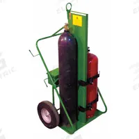 SAFTCART Cylinder Hand Truck: 780 lb, Side by Side, 2 Cylinder, 24 in W x 13 in D Nose Plate (MPN 552-16FW). Key specifications — Brand: SAFTCART; Color: Green; Securing Mechanism: Perma Clamp.