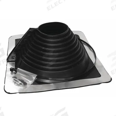 OATEY 14"H-W Plastic Roof Vent Pipe Boot: For Pitched Roof, Square Base, For 1 Pipes - Rectangular-Base Boots