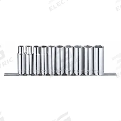 WESTWARD Socket Set: 1/2 in Drive, 10 Piece, 6-Point, SAE - SAE & Metric Socket Sets