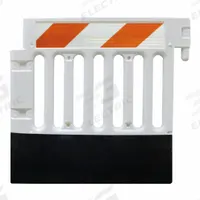 APPROVED VENDOR Pedestrian Barricade: Manual Carry, 38 in Ht, 3 9/16 ft Lg, 15 1/4 in Wd, White (MPN CSP-SW38-HIPLR-W-ADA35B). Key specifications — Brand: APPROVED VENDOR; Portability: Manual Carry; Material: Polyethylene; Message: No Legend; Includes: Self-Weighted Base; Finish: Unfinished; Connecting Option: Non-Interlocking; ADA Compliance: Yes.