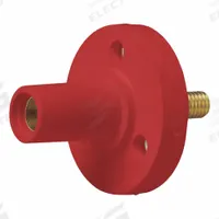 Single Pole Receptacle: Red, Straight Taper Nose Mating, Threaded Stud Termination, 600V AC/600V DC (MPN 15R22-UR). Key specifications — Series: 15; Receptacle Gender: Female; Brand: LEVITON.