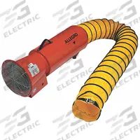 ALLEGRO Blower: 120 V AC, 8 in Duct Dia, 1/3 hp Horsepower, 1,275 cfm Max Flow in Free Air, Orange (MPN 9514-25). Key specifications — Brand: ALLEGRO; Includes: 25 ft Duct with Extension Canister; Operating Voltage: 120 V AC.