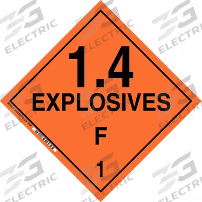 BRADY Container Placard: 1.4 Explosives F 1, 10 3/4 in x 10 3/4 in, 10 3/4 in Label Ht - Class 1: Explosives