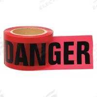 APPROVED VENDOR Barricade Tape: 200 ft Lg, 3 in Wd, Danger Legend, Polyethylene, Red Color (MPN 15Y412). Key specifications — Tape Message: Danger; Message Color: Black; Brand: APPROVED VENDOR.