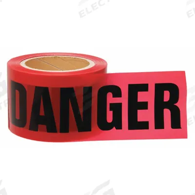 APPROVED VENDOR Barricade Tape: 200 ft Lg, 3 in Wd, Danger Legend, Polyethylene - General Danger Messaging Barrier Tape
