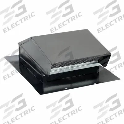 BROAN Roof Cap: Round, 8 in Duct, Steel, Black Finish, Powder Coat, 24 ga - Roof Caps
