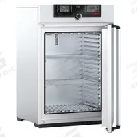 MEMMERT Programmable Universal Oven: Gravity, 5.9 cu ft Capacity, 300°C Max Temp, 3,200 W Watt, Oven (MPN UN 160, PLUS). Key specifications — Voltage: 115V AC; Brand: MEMMERT; Temperature Accuracy Tolerance: +/-0.1°C up to 99.9°C, +/-0.5°C @ 100°C+; Temperature Uniformity: +/-1.9°C.