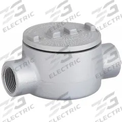 Conduit Outlet Body: Iron, GR, 1 1/2 in Trade Size, C Body, 72 cu in Body Capacity (MPN GRC150). Key specifications — Series: For Standard Body; Compatible Conduit Trade Size: 1-1/2 in; Thread Gender: Female; Hub Style: Threaded; Cover Included: Yes; Body Style: C; Connection Type: Threaded; Back Type: Round.