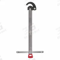 MILWAUKEE Basin Wrench: Telescoping Handle, Metal, 17 in Handle Lg, 5 5/8 in Overall Wd, 14.1 in (MPN 48-22-7001). Key specifications — attr326396: 0.125 in; attr326397: 0.125 in to 1.25 in; attr326392: 0.125 in to 1.25 in; attr326394: Yes; attr524928: Metal; attr542334: Adjustable; attr522391: Basin Wrench; attr326393: 14.1 in.