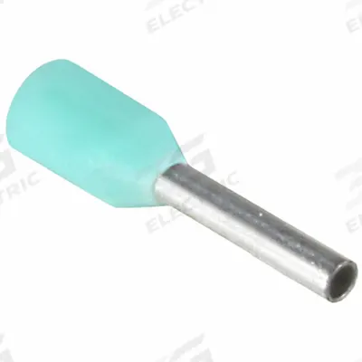 APPROVED VENDOR Wire Ferrule: 22 AWG Max Wire Size, Holds 1 Wire, Turquoise - Insulated Ferrules